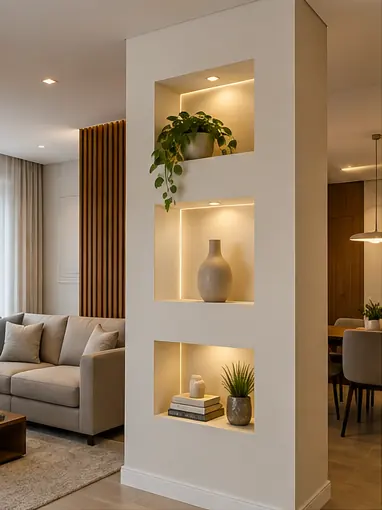 Exemplo de aplicação de drywall e divisórias